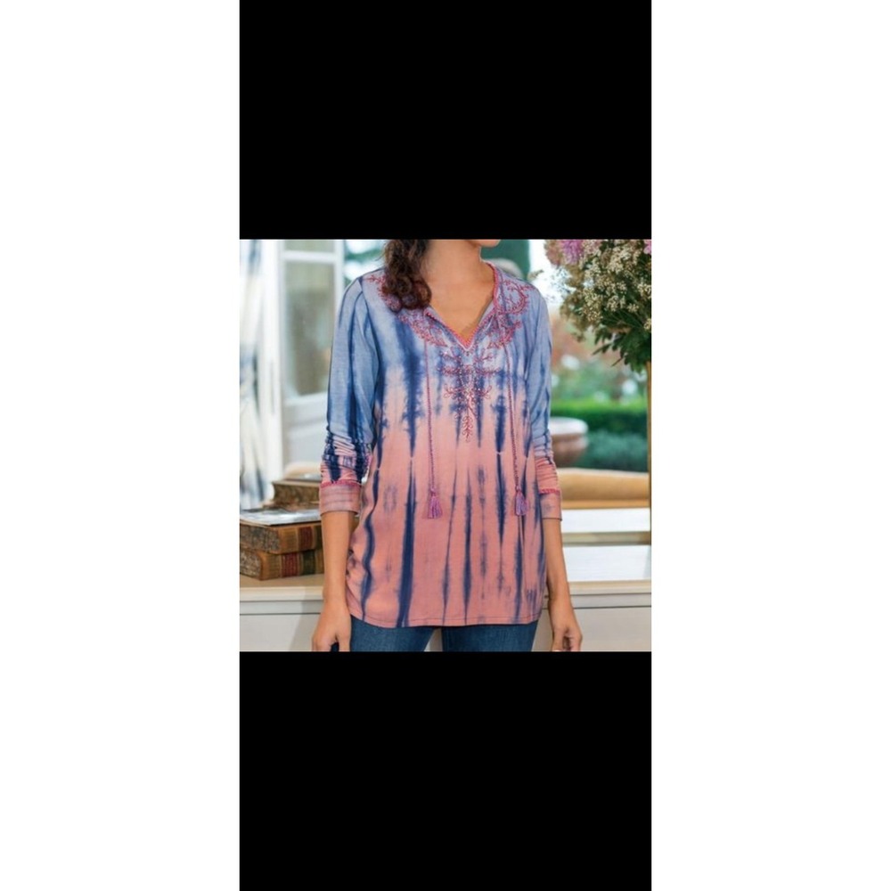 Soft Surroundings Shirt Tunic Medina Tye Dye XL (Read Description)